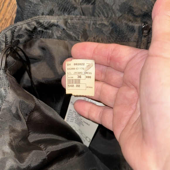 Rene Lezard Jacquard Textured Black Strapless Dress - Picture 5 of 7